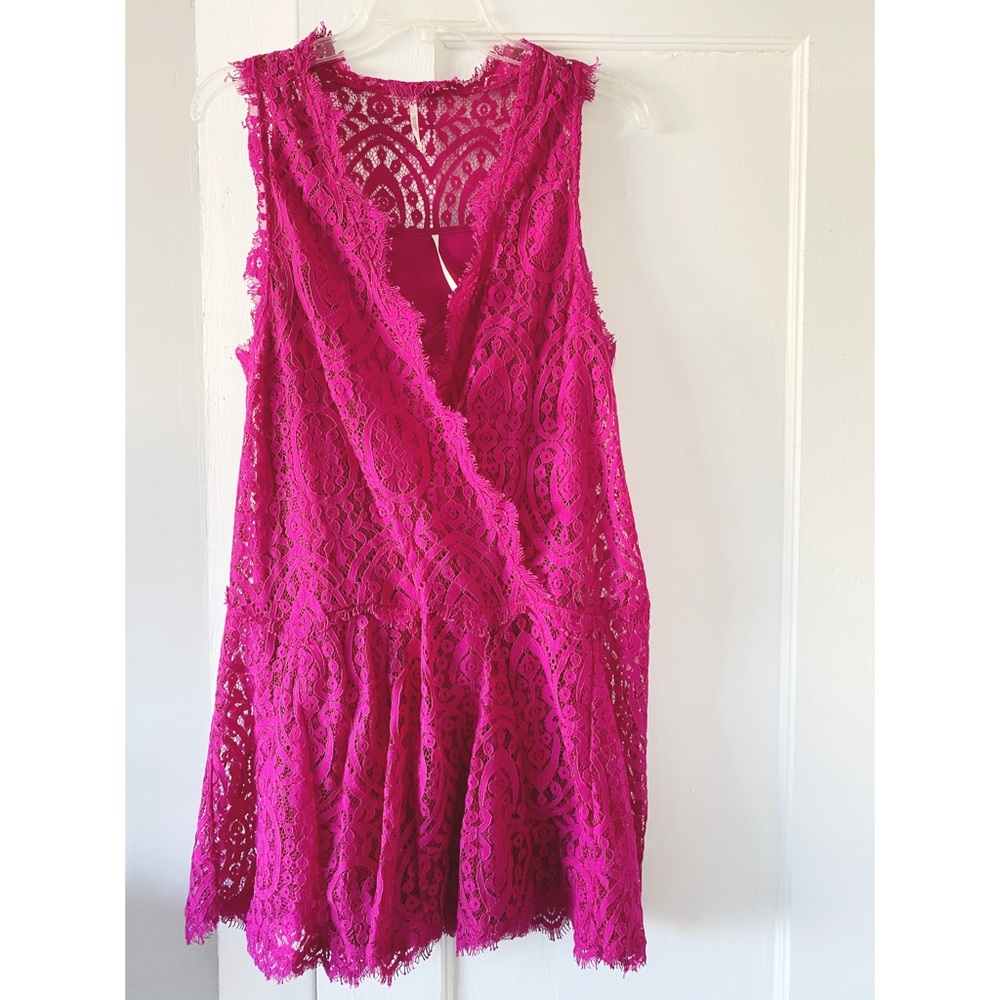 Hot Pink Free People Lace Dress